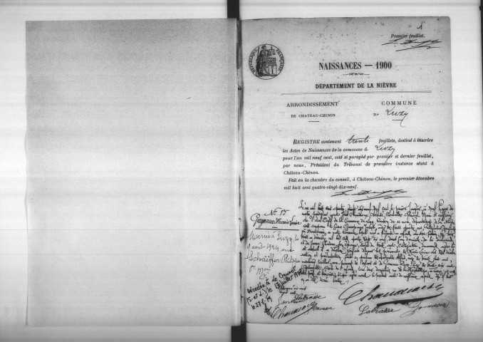 Luzy : actes d'état civil.