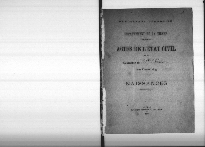 Saint-Péreuse : actes d'état civil.