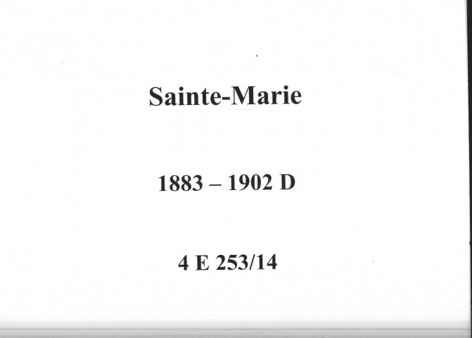 Sainte-Marie : actes d'état civil (décès).