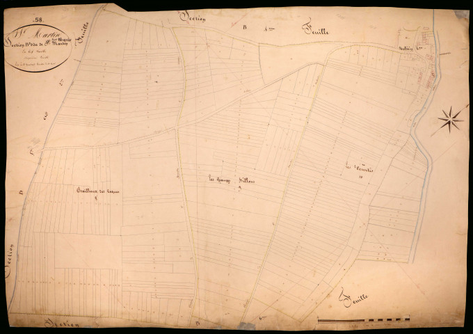 Saint-Martin-sur-Nohain, cadastre ancien : plan parcellaire de la section B dite de Saint-Martin, feuille 5