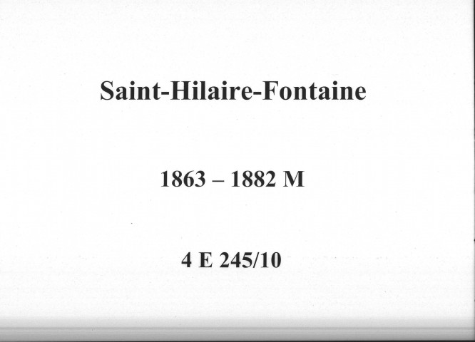 Saint-Hilaire-Fontaine : actes d'état civil.