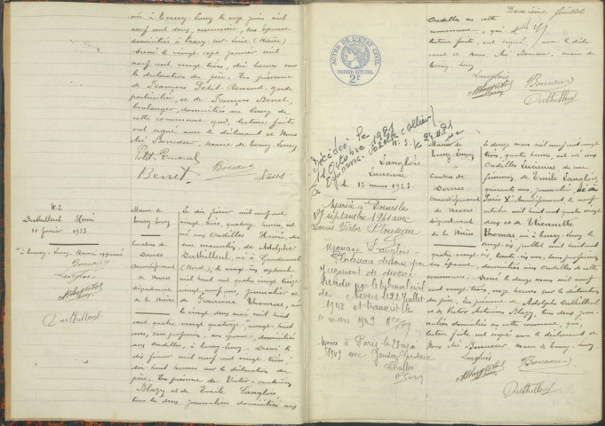 Toury-Lurcy : actes d'état civil.