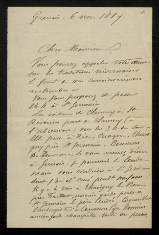 SERY (André), curé de Grenois (Nièvre) (1846-1903) : 56 lettres, manuscrits.