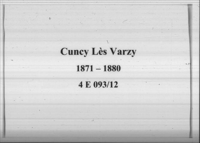 Cuncy-les-Varzy : actes d'état civil.