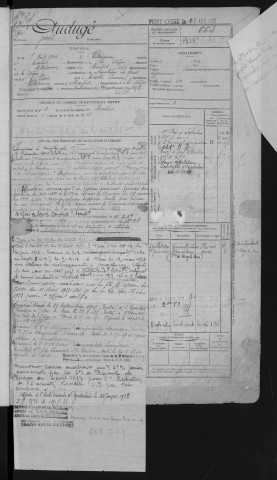 Bureau de Nevers, classe 1915 : fiches matricules n° 665 à 1046