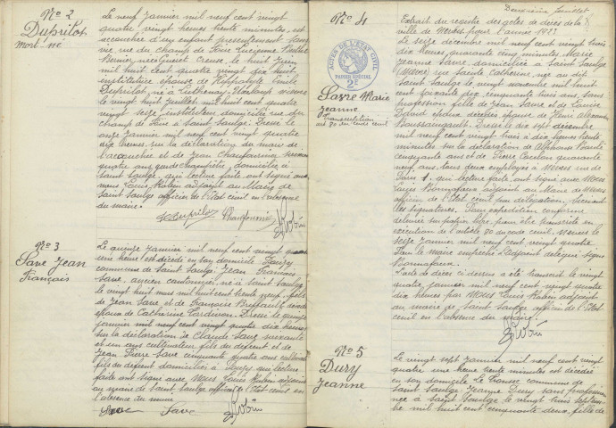 Saint-Saulge : actes d'état civil (décès).