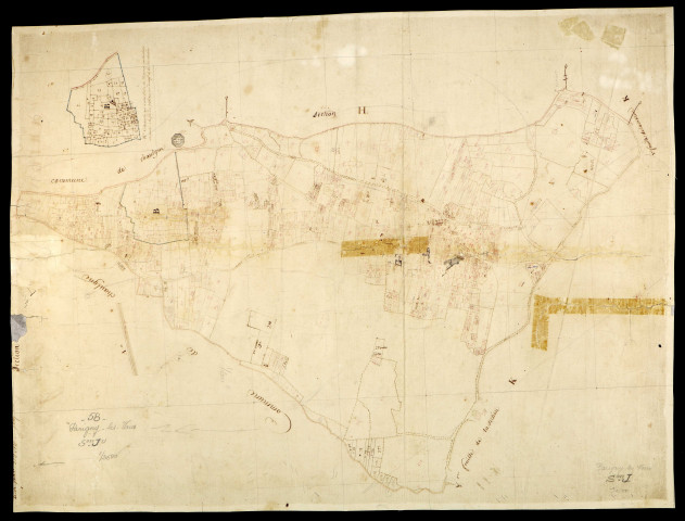 Parigny-les-Vaux, cadastre ancien : plan parcellaire de la section J