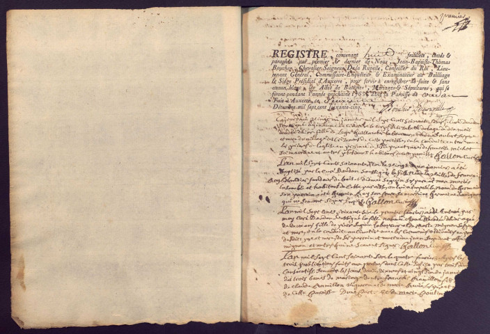 Oudan : registres paroissiaux.