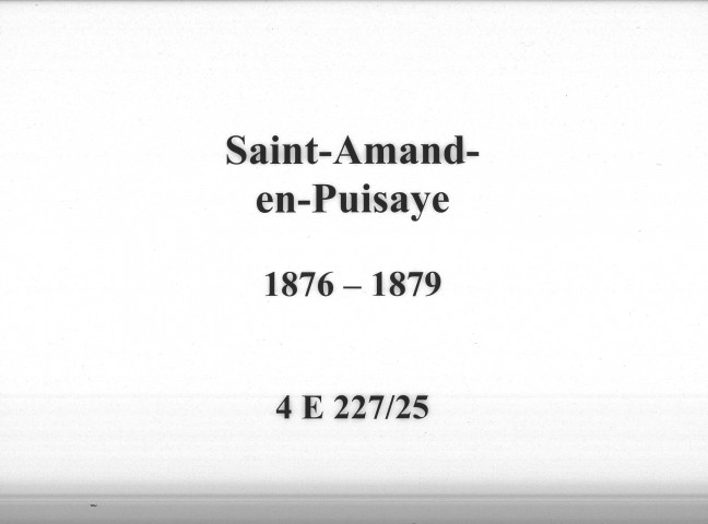 Saint-Amand-en-Puisaye : actes d'état civil.
