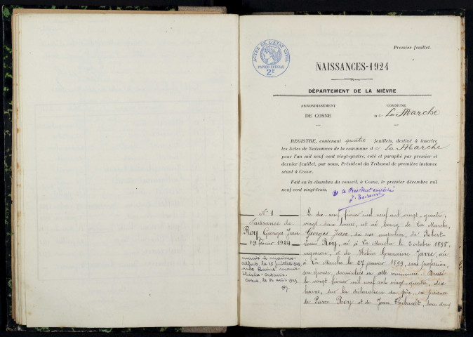 La Marche : actes d'état civil.
