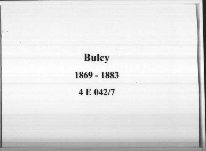 Bulcy : actes d'état civil.