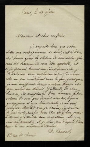 CANIVET (Charles), dit Jean de Nivelle, écrivain (1839-1911) : 4 lettres, manuscrits.