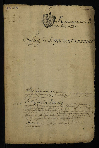 Seigneurie d'Alligny-en-Morvan : minute du terrier pour Louise Charlotte de Foudras, veuve de François Bernard César de Choiseul, dame d'Alligny.