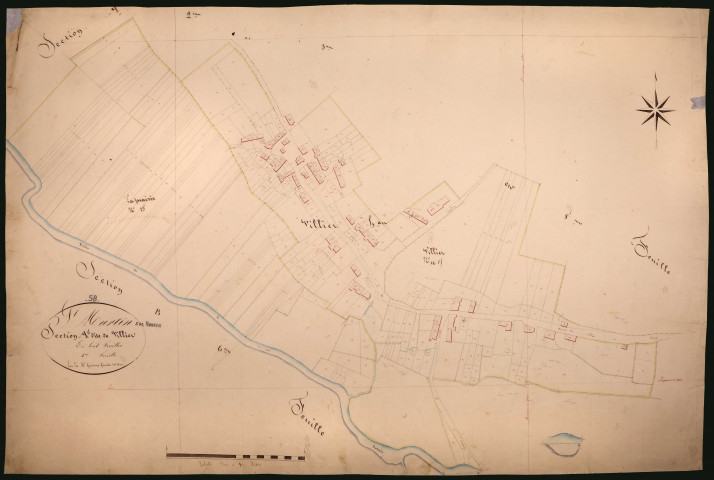 Saint-Martin-sur-Nohain, cadastre ancien : plan parcellaire de la section A dite de Villiers, feuille 4