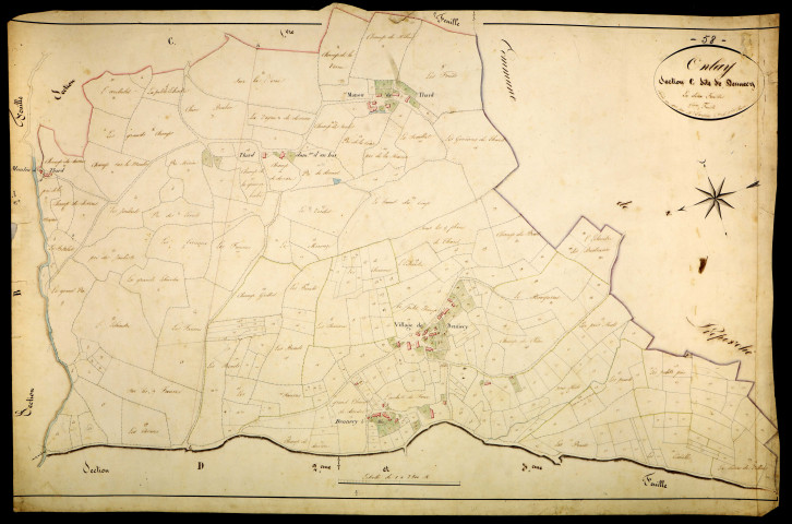 Onlay, cadastre ancien : plan parcellaire de la section C dite de Dennecy, feuille 2