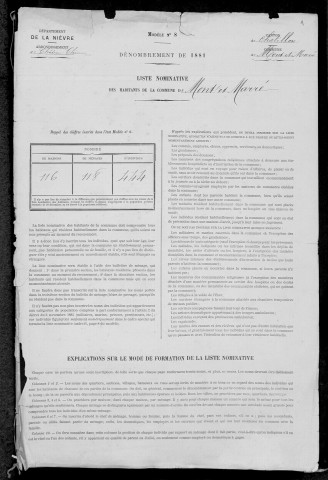 Mont-et-Marré : recensement de 1881