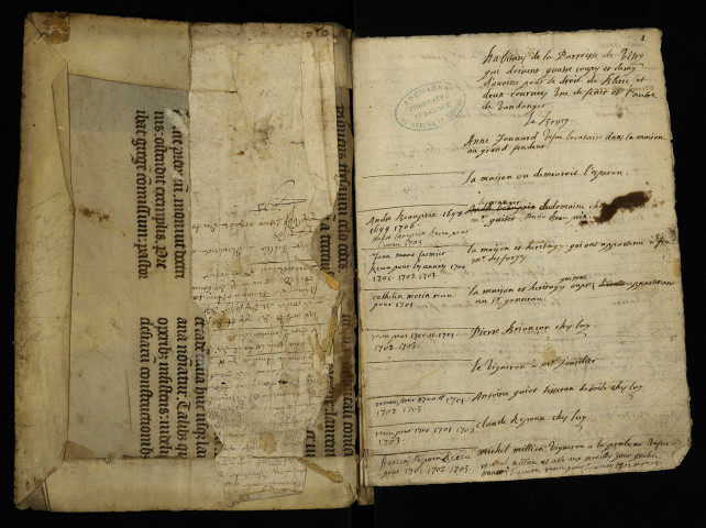 Liève des droits de blairies dus à la baronnie de Vitry.