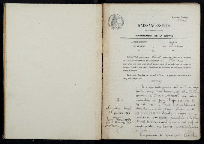 Poiseux : actes d'état civil.