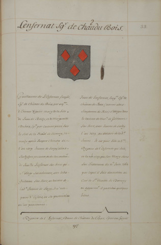 Blason de la famille de Lenfernat alias de l'Enfernat.