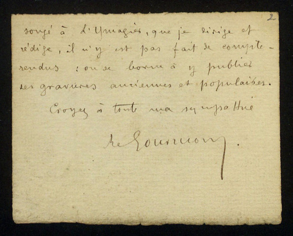 GOURMONT (Rémy de), écrivain (1858-1915) : 1 lettre.