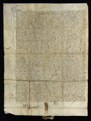 Mariage de Guillaume de Rochefort seigneur baron de Châtillon-en-Bazois et de Bietrix de Saint-Cheron : contrat de mariage et son vidimus (copie certifiée).