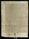 Mariage de Guillaume de Rochefort seigneur baron de Châtillon-en-Bazois et de Bietrix de Saint-Cheron : contrat de mariage et son vidimus (copie certifiée).