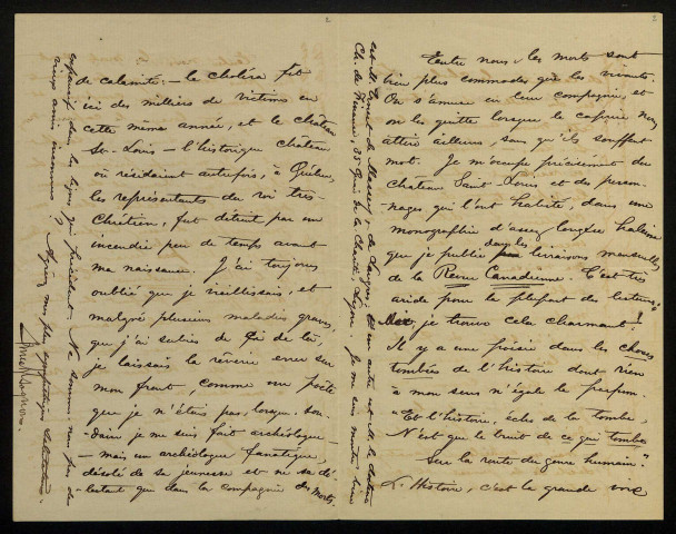 GAGNON (Ernest), poète et folkloriste à Québec (1834-1915) : 4 lettres, 1 carte postale illustrée, manuscrit.