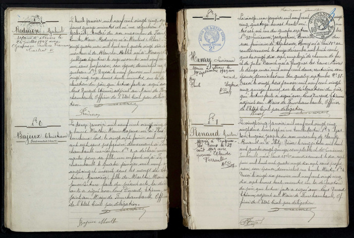 Fourchambault : actes d'état civil (naissances).