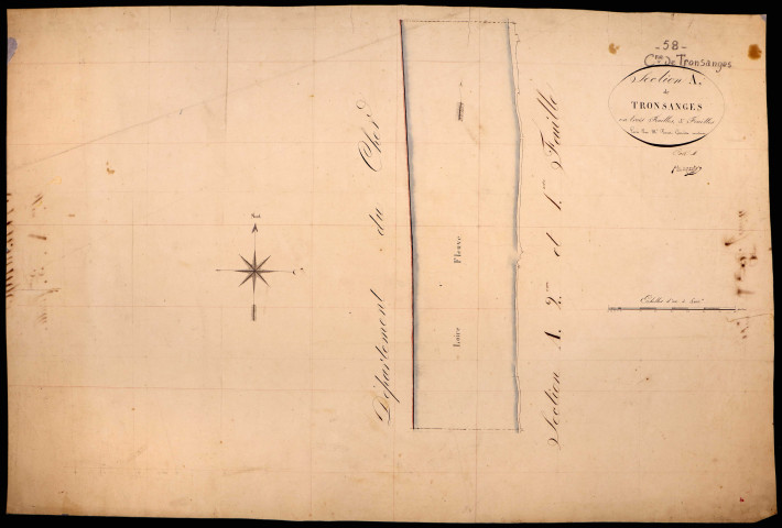 Tronsanges, cadastre ancien : plan parcellaire de la section A dite de Tronsanges, feuille 3