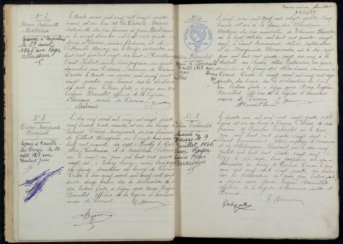 Dornes : actes d'état civil.