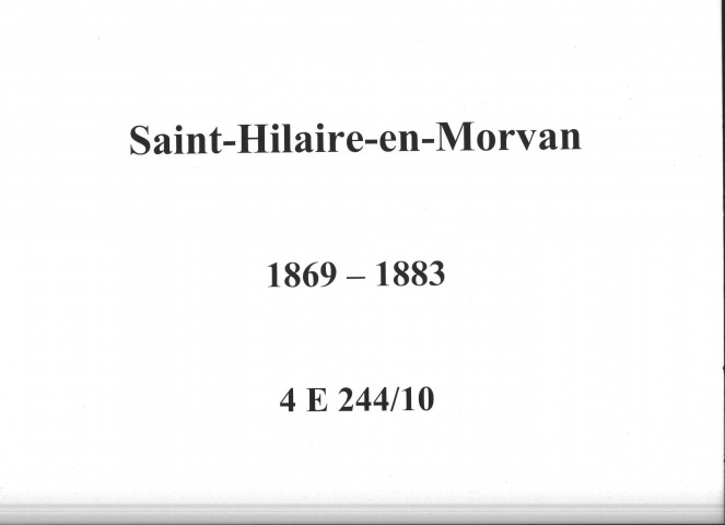 Saint-Hilaire-en-Morvan : actes d'état civil.