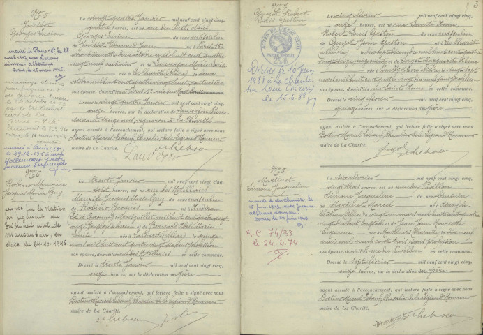 La Charité-sur-Loire : actes d'état civil.