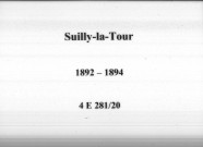 Suilly-la-Tour : actes d'état civil.