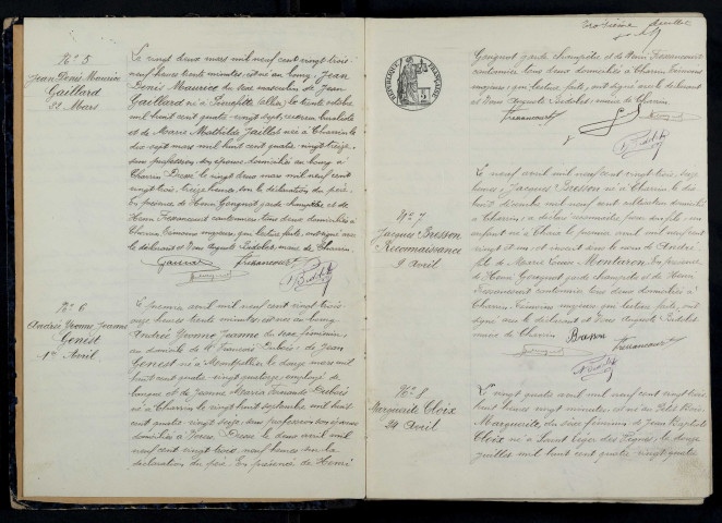 Charrin : actes d'état civil.