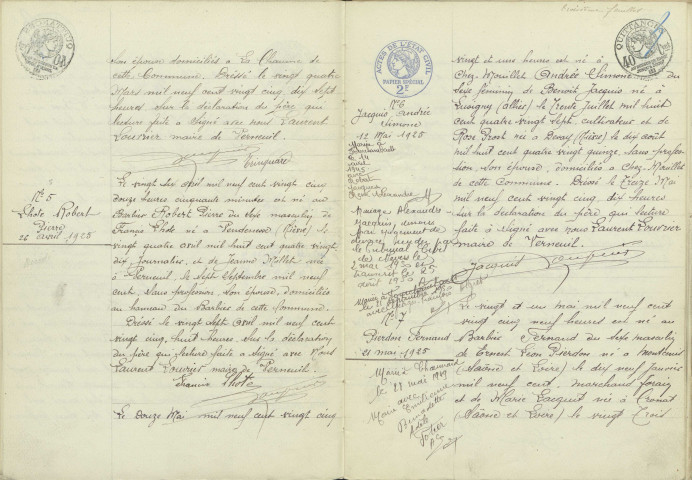 Verneuil : actes d'état civil.