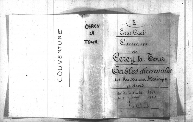 Cercy-la-Tour : tables décennales.
