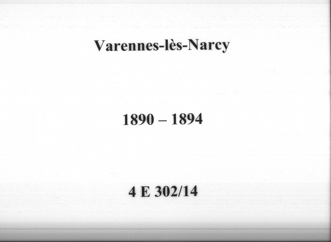 Varennes-lès-Narcy : actes d'état civil.