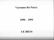 Varennes-lès-Narcy : actes d'état civil.