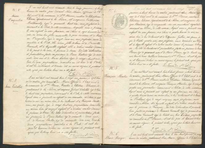 Saint-Péreuse : actes d'état civil.