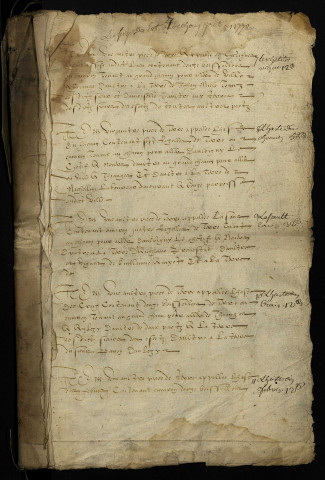 Ville-Langy, lieu-dit Chouix : terrier incomplet (1595) avec table nominative (1772).