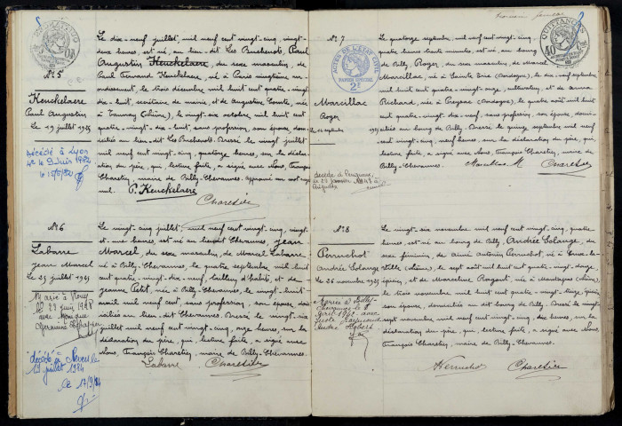 Billy-Chevannes : actes d'état civil.