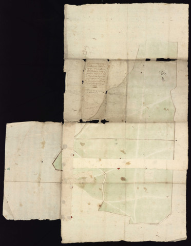 Châtellenie des Amognes : plan du bois aux Merles dans les paroisses de Saint-Jean-aux-Amognes et Saint-Péraville-aux-Amognes.