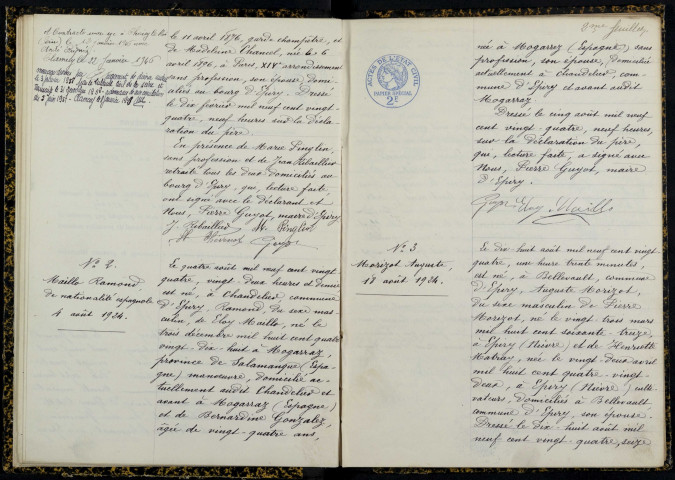 Epiry : actes d'état civil.