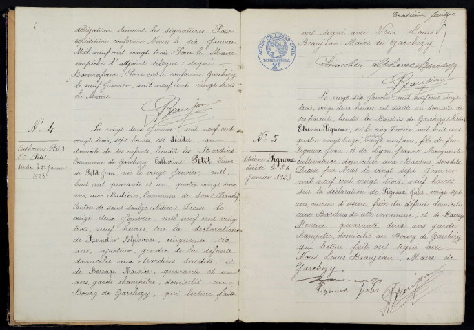 Garchizy : actes d'état civil (décès).