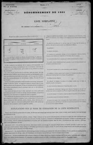 Poil : recensement de 1901