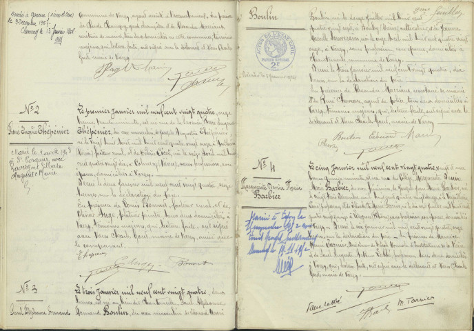 Varzy : actes d'état civil.