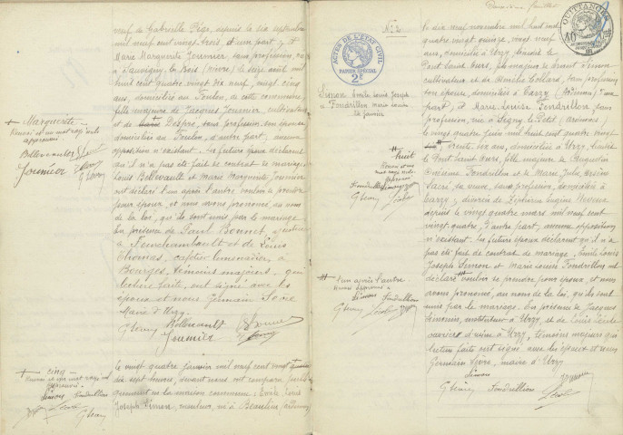 Urzy : actes d'état civil.