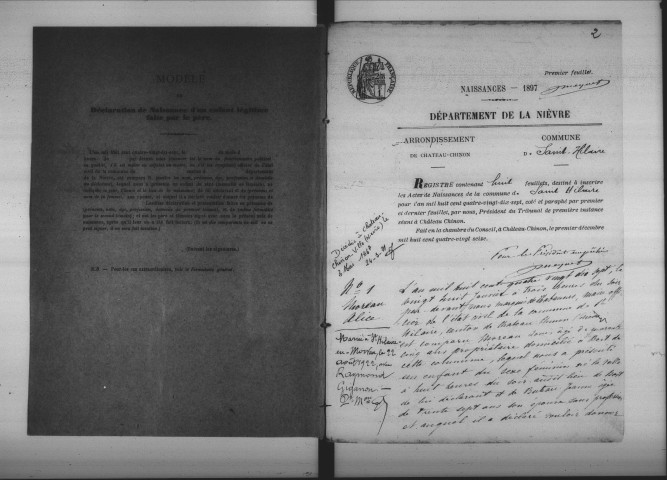 Saint-Hilaire-en-Morvan : actes d'état civil.