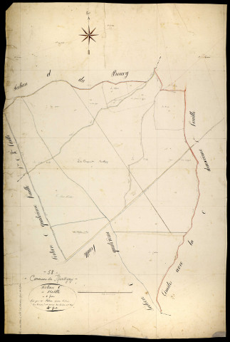 Montigny-aux-Amognes, cadastre ancien : plan parcellaire de la section C dite de Noille, feuille 2