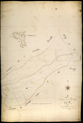 Montigny-aux-Amognes, cadastre ancien : plan parcellaire de la section A dite de Baugy et Meulot, feuille 7